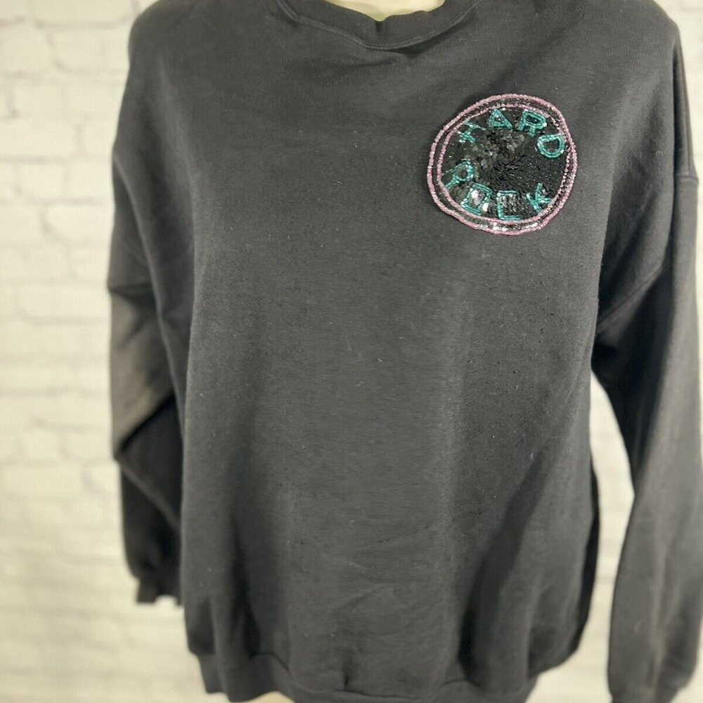 Vintage Hard Rock Cafe New York Sequined Shoulder Pads Sweatshirt USA Women’s L